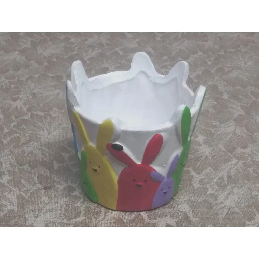 Bunny Rabbit Candle Holder Votive Easter Calandive colorful multicolor